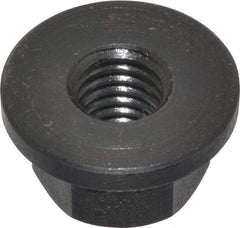 Gibraltar - M8x1.25, 19mm Flange Diam, 10mm High, 13mm Across Flats, Flange Nut - Grade 12L14 Steel, Black Oxide Finish, 2.5" Flange Height, TCMAI - Makers Industrial Supply