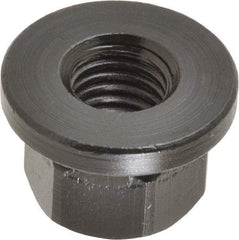 Gibraltar - M12x1.75, 27mm Flange Diam, 17mm High, 19mm Across Flats, Flange Nut - Grade 12L14 Steel, Black Oxide Finish, 4" Flange Height, TCMAI - Makers Industrial Supply