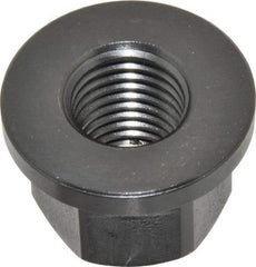 Gibraltar - M24x3.00, 49mm Flange Diam, 32mm High, 36mm Across Flats, Flange Nut - Grade 12L14 Steel, Black Oxide Finish, 7" Flange Height, TCMAI - Makers Industrial Supply