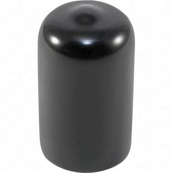 Caplugs - Round Head Cap - 0.62" OD, 1" Long, Vinyl, Black - Makers Industrial Supply