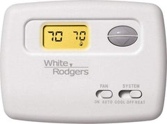 White-Rodgers - 45 to 90°F, 1 Heat, 1 Cool, Digital Nonprogrammable Thermostat - 20 to 30 Volts, Horizontal Mount, Manual Switch - Makers Industrial Supply