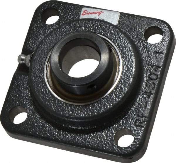 Browning - 1" ID, 3-3/4" OAL x 3-3/4" OAH 4-Bolt Flange - 1,651 Lb Static Cap, 2,801 Lb Dyn Cap, 2-3/4" Btw Mnt Hole Ctrs, Cast Iron - Makers Industrial Supply