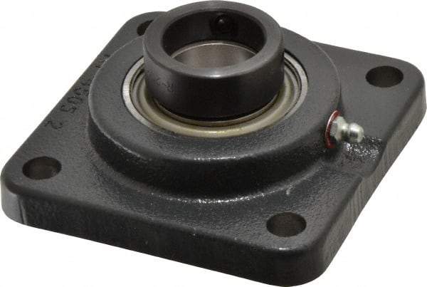 Browning - 1-1/4" ID, 4-1/4" OAL x 4-1/4" OAH 4-Bolt Flange - 2,567 Lb Static Cap, 4,381 Lb Dyn Cap, 3-1/4" Btw Mnt Hole Ctrs, Cast Iron - Makers Industrial Supply