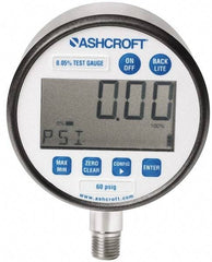 Ashcroft - 3" Dial, 1/4 Thread, 0-15 Scale Range, Pressure Gauge - Lower Connection Mount, Accurate to 0.05% of Scale - Makers Industrial Supply