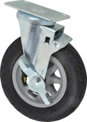 Shepherd - 6" Diam x 1-1/4" Wide, Phenolic Swivel with Brake Caster - 150 Lb Capacity, Top Plate Mount, 2-5/8" x 3-3/4" Plate, Ball Bearing - Makers Industrial Supply