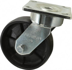 Albion - 6" Diam x 2" Wide x 7-1/2" OAH Top Plate Mount Swivel Caster - Glass Filled Nylon, 1,200 Lb Capacity, Precision Sealed Bearing, 4 x 4-1/2" Plate - Makers Industrial Supply