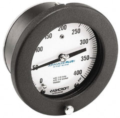 Ashcroft - 4-1/2" Dial, 1/4 Thread, 0-100 Scale Range, Pressure Gauge - Center Back Connection Mount, Accurate to 0.5% of Scale - Makers Industrial Supply