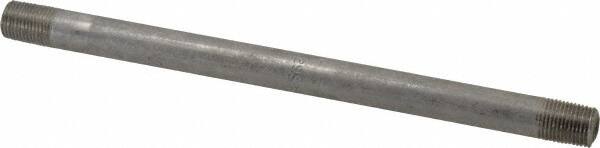 Merit Brass - Schedule 80, 1/8" Pipe x 6" Long, Grade 304/304L Stainless Steel Pipe Nipple - Seamless & Threaded - Makers Industrial Supply