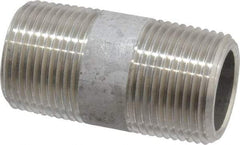 Merit Brass - Schedule 80, 3/4" Pipe x 2" Long, Grade 304/304L Stainless Steel Pipe Nipple - Seamless & Threaded - Makers Industrial Supply