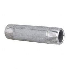 Merit Brass - Schedule 80, 3/4" Pipe x 4" Long, Grade 304/304L Stainless Steel Pipe Nipple - Seamless & Threaded - Makers Industrial Supply