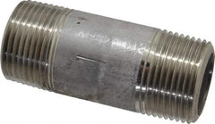 Merit Brass - Schedule 80, 1" Pipe x 3" Long, Grade 304/304L Stainless Steel Pipe Nipple - Seamless & Threaded - Makers Industrial Supply