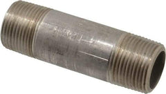 Merit Brass - Schedule 80, 1" Pipe x 4" Long, Grade 304/304L Stainless Steel Pipe Nipple - Seamless & Threaded - Makers Industrial Supply