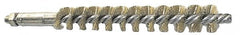 Schaefer Brush - 4" Brush Length, 11/16" Diam, Double Stem, Single Spiral Tube Brush - 6-1/4" Long, Brass, 1/4-28 Male Connection - Makers Industrial Supply