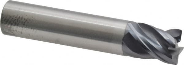 SGS - 1/2", 4 Flute, Single End, Solid Carbide, 0.0250 - 0.0300" Corner Radius End Mill - 2-1/2" OAL, Right Hand Flute, 5/8" LOC, Right Hand Cut - Makers Industrial Supply