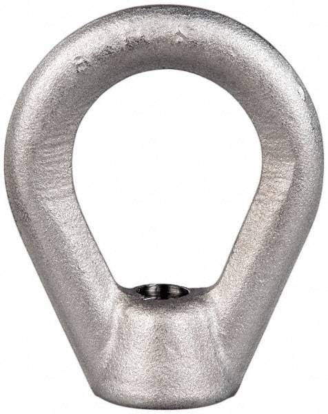 Gibraltar - 2,700 Lb Capacity, 3/8-16 Thread, Stainless Steel Lifting Eye Nut - Grade 304, 2-1/2" High, 1-1/4" Inside & 2" Outside Eye Diam, 7/8" Bell/Base Width - Makers Industrial Supply