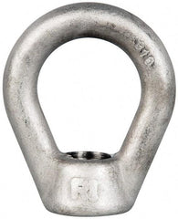 Gibraltar - 5,000 Lb Capacity, 3/4-10 Thread, Stainless Steel Lifting Eye Nut - Grade 316, 3" High, 1-1/2" Inside & 2-1/2" Outside Eye Diam, 1-3/8" Bell/Base Width - Makers Industrial Supply