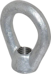 Gibraltar - 2,700 Lb Capacity, 1/2-13 Thread, Galvanized Finsih, Carbon Steel Heavy Duty Lifting Eye Nut - Grade C-1030, 2-1/2" High, 1-1/4" Inside & 2" Outside Eye Diam, 7/8" Bell/Base Width - Makers Industrial Supply