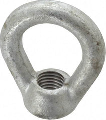 Gibraltar - 5,000 Lb Capacity, 3/4-10 Thread, Galvanized Finsih, Carbon Steel Heavy Duty Lifting Eye Nut - Grade C-1030, 3" High, 1-1/2" Inside & 2-1/2" Outside Eye Diam, 1-3/8" Bell/Base Width - Makers Industrial Supply