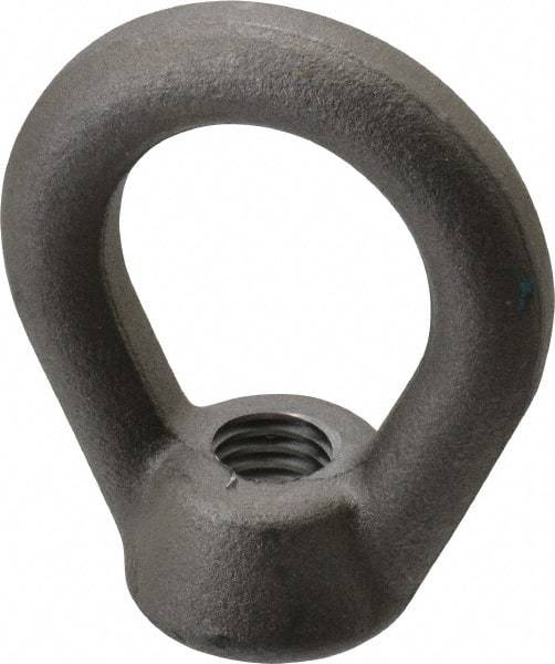 Gibraltar - 5,000 Lb Capacity, 5/8-11 Thread, Self Colored, Carbon Steel Heavy Duty Lifting Eye Nut - Grade C-1030, 3" High, 1-1/2" Inside & 2-1/2" Outside Eye Diam, 1-3/8" Bell/Base Width - Makers Industrial Supply