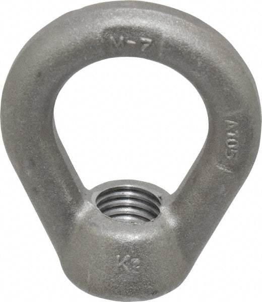 Gibraltar - 5,000 Lb Capacity, 3/4-10 Thread, Self Colored, Carbon Steel Heavy Duty Lifting Eye Nut - Grade C-1030, 3" High, 1-1/2" Inside & 2-1/2" Outside Eye Diam, 1-3/8" Bell/Base Width - Makers Industrial Supply