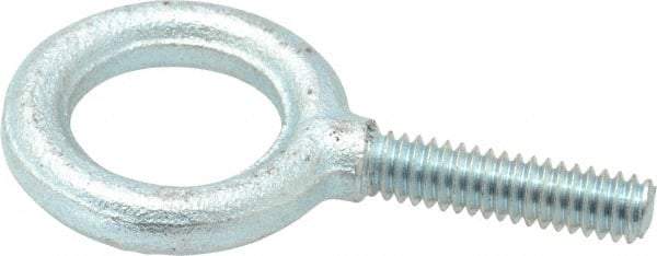 Gibraltar - 480 Lb Capacity, Steel, 1/4-20 Thread, Fixed Lifting Eye Bolt - Fully Threaded, 1" Shank, 1" Thread Length, No Shoulder - Makers Industrial Supply