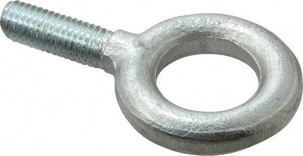 Gibraltar - 2,100 Lb Capacity, Steel, 1/2-13 Thread, Fixed Lifting Eye Bolt - Fully Threaded, 1-1/2" Shank, 1-1/2" Thread Length, No Shoulder - Makers Industrial Supply