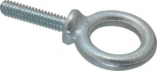 Gibraltar - 480 Lb Capacity, Steel, 1/4-20 Thread, Fixed Lifting Eye Bolt - Fully Threaded, 1" Shank, 1" Thread Length, Shoulder - Makers Industrial Supply