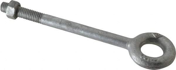 Gibraltar - 1,200 Lb Capacity, Steel, 3/8-16 Thread, Fixed Lifting Eye Bolt - Partially Threaded, 4-1/2" Shank, 1-1/2" Thread Length, No Shoulder - Makers Industrial Supply