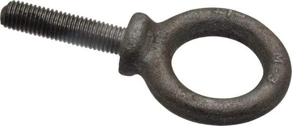 Gibraltar - 500 Lb Capacity, Steel, 1/4-28 Thread, Fixed Lifting Eye Bolt - Fully Threaded, 1" Shank, 1" Thread Length, Shoulder - Makers Industrial Supply