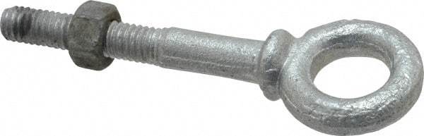 Gibraltar - 800 Lb Capacity, Steel, 5/16 Thread, Fixed Lifting Eye Bolt - Partially Threaded, 2-1/4" Shank, 1-1/4" Thread Length, Shoulder - Makers Industrial Supply