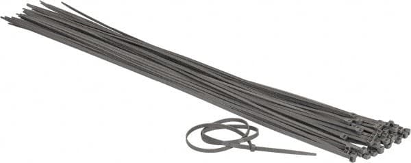 Made in USA - 48-9/16" Long Gray Nylon Standard Cable Tie - 175 Lb Tensile Strength, 2.29mm Thick, 4" Max Bundle Diam - Makers Industrial Supply