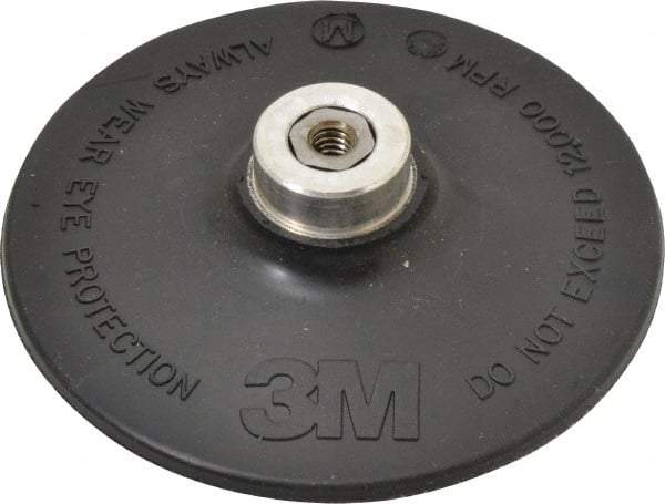 3M - 4" Diam Quick-Change Type R Disc Backing Pad - Medium Density, 12,000 RPM, Roloc TR Compatible - Makers Industrial Supply