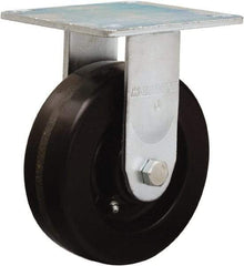 Hamilton - 6" Diam x 2" Wide x 7-1/2" OAH Top Plate Mount Rigid Caster - Phenolic, 900 Lb Capacity, Straight Roller Bearing, 5 x 5-1/2" Plate - Makers Industrial Supply