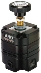 ARO/Ingersoll-Rand - 3/8 NPT Port, 14 CFM, Zinc Precision Constant Bleed Regulator - 2 to 25 psi Range, 150 Max psi Supply Pressure, 1/4" Gauge Port Thread, 2.12" Wide x 4.55" High - Makers Industrial Supply