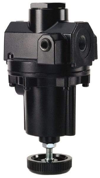 ARO/Ingersoll-Rand - 1/2 NPT Port, 200 CFM, Zinc Diaphragm Operated Regulator - 0 to 60 psi Range, 400 Max psi Supply Pressure, 1/4" Gauge Port Thread, 3.62" Wide x 7.2" High - Makers Industrial Supply