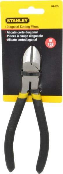 Stanley - 6" OAL, 7/16" Capacity, Cutting Pliers - 55/64" Jaw Length x 51/64" Jaw Width, Round Head, Cushion Grip Handle - Makers Industrial Supply