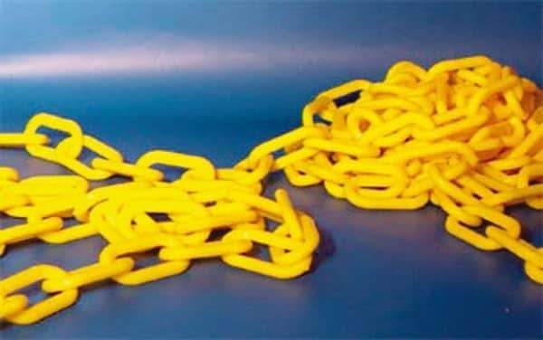 NMC - 100' Long x 2" Wide Plastic Chain - White - Makers Industrial Supply