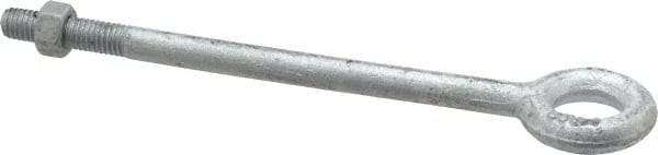 Gibraltar - 1,200 Lb Capacity, Steel, 3/8-16 Thread, Fixed Lifting Eye Bolt - Partially Threaded, 6" Shank, 1-1/2" Thread Length, No Shoulder - Makers Industrial Supply