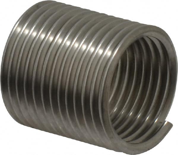 Recoil - 1/2-20 UNF, 3/4" OAL, Free Running Helical Insert - 12-3/8 Free Coils, Tanged, Stainless Steel, 1-1/2D Insert Length - Exact Industrial Supply