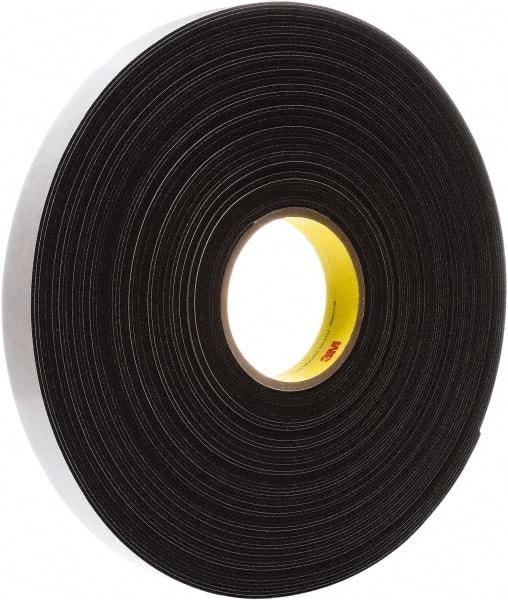 3M - 108' Long x 1" Wide, High Density Foam Tape Weatherstripping - 1/16" Door Thickness, Vinyl - Makers Industrial Supply