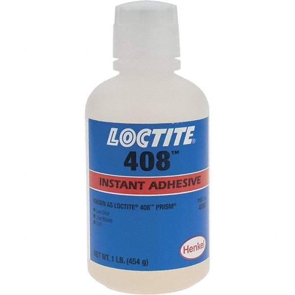 Loctite - 16 oz Bottle Clear Instant Adhesive - 408 1 LB BOTTLE PRISM INSTANT ADHESIVE - Makers Industrial Supply