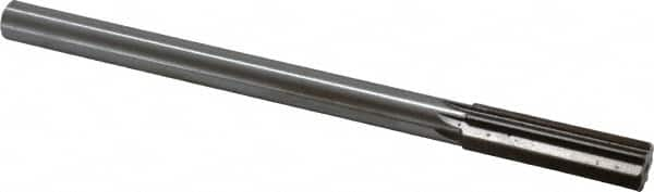 Interstate - 0.679" High Speed Steel 6 Flute Chucking Reamer - Straight Flute, 9/16" Straight Shank, 2-1/4" Flute Length, 9" OAL - Makers Industrial Supply