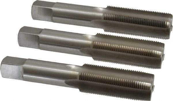 Interstate - M22x1.50 Metric Fine, 4 Flute, Bottoming, Plug & Taper, Bright Finish, High Speed Steel Tap Set - Right Hand Cut, 4-11/16" OAL, 2-7/32" Thread Length - Makers Industrial Supply