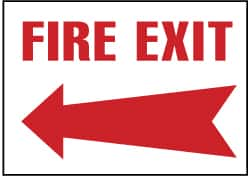 NMC - Fire Exit, Plastic Fire Sign - 14" Wide x 10" High - Makers Industrial Supply