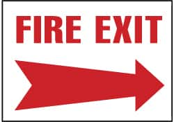 NMC - Fire Exit, Plastic Fire Sign - 14" Wide x 10" High - Makers Industrial Supply