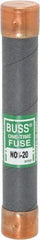 Cooper Bussmann - 600 VAC, 20 Amp, Fast-Acting General Purpose Fuse - Fuse Holder Mount, 127mm OAL, 50 at AC/DC kA Rating, 13/16" Diam - Makers Industrial Supply