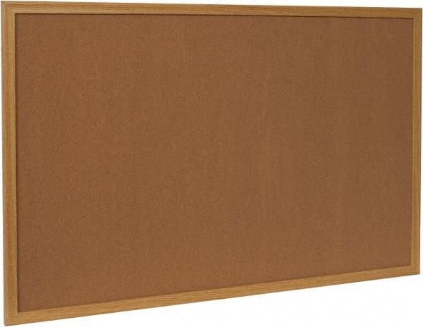 UNIVERSAL - 36" Wide x 24" High Open Cork Bulletin Board - Wood Frame, Natural Tan - Makers Industrial Supply