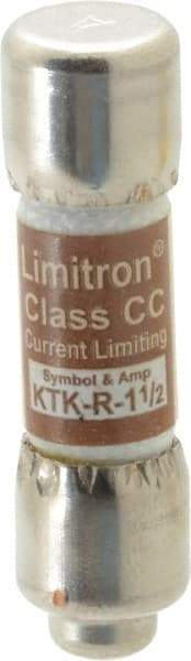 Cooper Bussmann - 600 VAC, 1.5 Amp, Fast-Acting General Purpose Fuse - Fuse Holder Mount, 1-1/2" OAL, 200 at AC (RMS) kA Rating, 13/32" Diam - Makers Industrial Supply