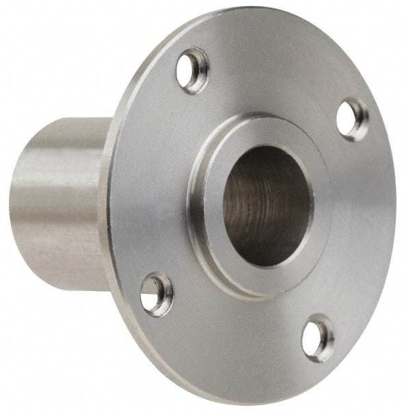 Gibraltar - 3/8" Pin Diam, #6-32 Mounting Hole, Round Flange, Stainless Steel Quick Release Pin Receptacle - 1" Between Mount Hole Center, 0.913" Depth, 9/16" Diam, Grade 303 - Makers Industrial Supply