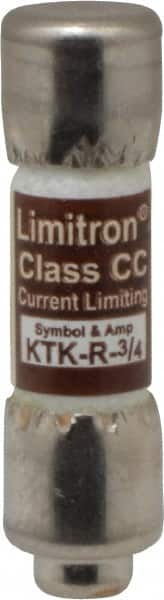 Cooper Bussmann - 600 VAC, 0.75 Amp, Fast-Acting General Purpose Fuse - Fuse Holder Mount, 1-1/2" OAL, 200 at AC (RMS) kA Rating, 13/32" Diam - Makers Industrial Supply